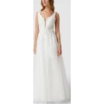 Offwhitefarbene Bestickte Mascara Brautkleider & Hochzeitskleider mit Pailletten aus Polyester für Damen Größe M 