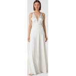 Offwhitefarbene Mascara V-Ausschnitt Brautkleider & Hochzeitskleider aus Polyester für Damen Größe S 