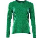 Grüne Langärmelige MASCOT V-Ausschnitt T-Shirts für Damen Größe 4 XL 