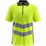 Gelbe Kurzärmelige Kurzarm-Poloshirts mit Reißverschluss für Damen Größe S 
