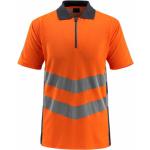 Orange Kurzärmelige Kurzarm-Poloshirts mit Reißverschluss für Damen Größe XL 