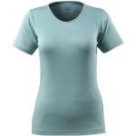 Pastellblaue V-Ausschnitt T-Shirts für Damen Größe XL 