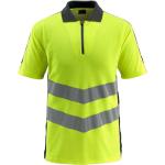 Gelbe Kurzärmelige MASCOT Kurzarm-Poloshirts mit Reißverschluss für Herren Größe M 