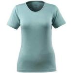 Pastellblaue Kurzärmelige V-Ausschnitt T-Shirts aus Baumwolle für Herren Größe L 