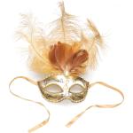 Goldene Buttinette Venezianische Masken mit Glitzer aus Satin für Herren 