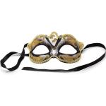 Schwarze Buttinette Venezianische Masken mit Glitzer aus Satin für Herren 