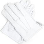 Reduzierte Weiße Gefütterte Handschuhe aus Leder für Herren Größe L für Zeremonien 