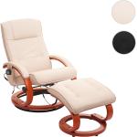Beige Mendler Relaxsessel aus Kunstleder mit Massagefunktion Breite 50-100cm, Höhe 50-100cm, Tiefe 50-100cm 