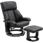 Schwarze Homcom Relaxsessel mit Hocker mit Massagefunktion Breite 0-50cm, Höhe 100-150cm, Tiefe 0-50cm 