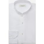 Weiße Langärmelige Stehkragen Stehkragenhemden aus Baumwolle für Herren Größe XS für den für den Winter 
