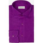 Violette Langärmelige Herrenlangarmhemden aus Spitze Größe XS für den für den Sommer 