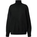 Reduzierte Schwarze Oversize MASSIMO ALBA Rollkragen Kaschmir-Pullover aus Wolle für Damen Größe L für den für den Winter 