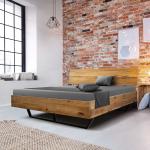 Braune Industrial Elegance InLiving Rechteckige Holzbetten geölt aus Massivholz 160x200 