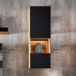 Schwarze Moderne Hängeschränke Wohnzimmer geölt aus Massivholz Breite 0-50cm, Höhe 100-150cm, Tiefe 0-50cm 