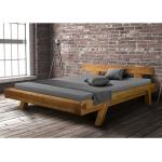 Hellbraune Rustikale Elegance InLiving Rechteckige Betten Landhausstil gebeizt aus Massivholz 160x200 