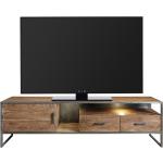 Reduzierte Braune Industrial Wolf Möbel Tucson TV-Lowboards & Fernsehtische aus Massivholz Breite 150-200cm, Höhe 0-50cm, Tiefe 0-50cm 