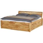 Bunte Betten mit Bettkasten aus Massivholz mit Stauraum 