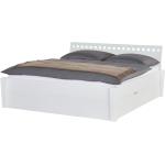 Weiße Betten mit Bettkasten aus Massivholz 
