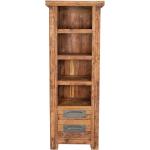 Braune Rustikale Möbel Exclusive Rechteckige Bücherregale aus Massivholz Breite 50-100cm, Höhe 150-200cm, Tiefe 0-50cm 