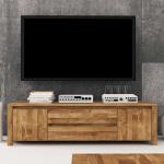 Braune Moderne Basilicana Rechteckige TV-Lowboards & Fernsehtische geölt aus Massivholz mit Schublade Breite 100-150cm, Höhe 0-50cm, Tiefe 0-50cm 