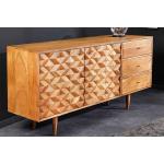 Massivholz Sideboard ALPINE 145cm natur Akazie Retro Design honey finish