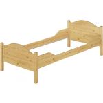 Beige Rustikale Erst-Holz Bettgestelle & Bettrahmen aus Massivholz 90x200 