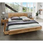 Braune Moderne Life Meubles Rechteckige Betten mit Bettkasten geölt aus Massivholz mit Stauraum 160x200 Breite 150-200cm, Höhe 50-100cm, Tiefe 200-250cm 