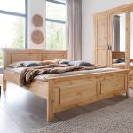 Hellbraune Basilicana Rechteckige Betten mit Bettkasten gebeizt aus Massivholz mit Stauraum 180x200 