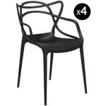 Stapelbarer Stuhl Masters plastikmaterial schwarz 4-er Set - Kartell - Schwarz