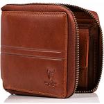 Braune Vintage Matador Brieftaschen mit Reißverschluss aus Leder für Herren 
