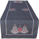 Graue Weihnachtstischläufer aus Textil 1-teilig 