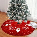 Cremefarbene Runde Weihnachtsbaumdecken aus Stoff 
