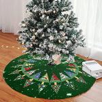 Cremefarbene Runde Weihnachtsbaumdecken aus Stoff 