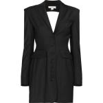 Reduzierte Schwarze Langärmelige V-Ausschnitt Winterkleider aus Polyamid für Damen Größe M 