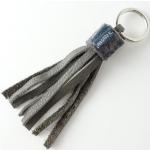 Graue Nachhaltige Filz-Schlüsselanhänger aus Leder für Damen 