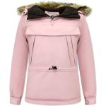 Reduzierte Pinke Mini Kurzparkas aus Polyester mit Kapuze für Damen Größe L für den für den Winter 