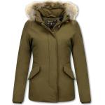 Reduzierte Grüne Mini Kurzjacken & Cropped-Jackets mit Reißverschluss aus Pelz für Damen Größe XL für den für den Winter 