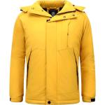 Reduzierte Gelbe Oversize Mini Winterjacken mit Reißverschluss aus Polyester mit Kapuze für Herren Größe XL für den für den Winter 