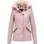 Reduzierte Pinke Gesteppte Mini Kurzjacken & Cropped-Jackets mit Reißverschluss aus Pelz mit Pelzkragen für Damen Größe L für den für den Winter 