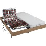 Relaxbett elektrisch - Latexmatratzen - CASSIOPEE III von DREAMEA - mit OKIN-Motor - 2 x 70 x 190 cm - Holzfarben