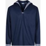Marineblaue Gestreifte modAS V-Ausschnitt Streifenhemden aus Baumwolle für Herren 