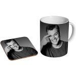 Matt Damon Kaffeebecher und Untersetzer aus Keramik, Geschenkset