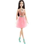Barbie Mattel DGX83 - Fashionistas Puppe im korallfarbenen Glitzerkleid, Ankleidepuppen