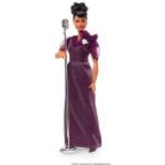 MATTEL GHT86 Barbie Sammelpuppe Ella Fitzgerald aus der Inspiring Women-Serie, ca. 30cm, mit violettem Kleid, Mikrofon, Puppenständer und Echtheitszer