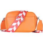 Orange Kleine Handtaschen mit Riemchen aus Kunstleder für Damen 