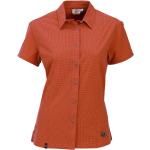 Orange Karo Sportliche Kurzärmelige Maul Karierte Blusen aus Polyamid für Damen Größe S 