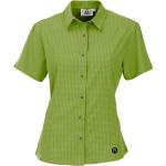 Grüne Karo Sportliche Kurzärmelige Maul Karierte Blusen aus Polyester für Damen Größe S 