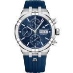 Blaue Maurice Lacroix Aikon Automatik Armbanduhren mit Chronograph-Zifferblatt 