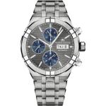 Silberne Maurice Lacroix Aikon Automatik Armbanduhren aus Titan mit Chronograph-Zifferblatt mit Titanarmband 