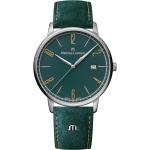 Reduzierte Grüne Maurice Lacroix Eliros Date Armbanduhren aus Kalbsleder 